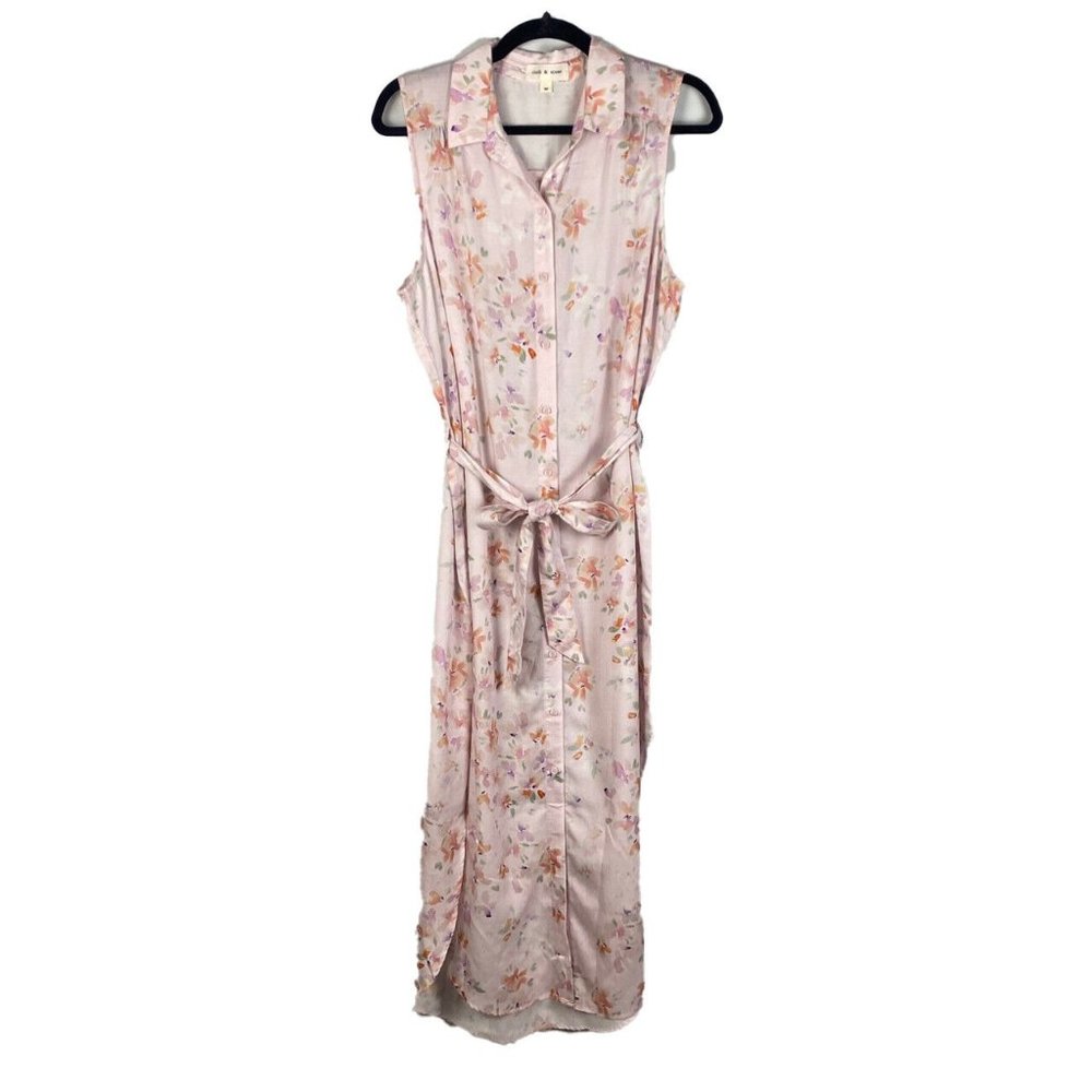 Cloth & Stone Maxi Shirt Sundress Women’s Size M Button Up Tie Waist